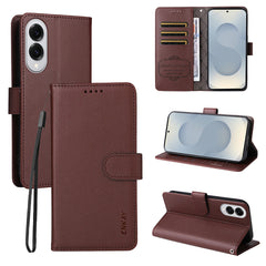 For Samsung Galaxy S25 Edge Wallet Case with Strap ENKAY HAT PRINCE RFID Blocking Leather Stand Phone Cover