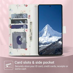 Étui portefeuille en cuir à rabat avec lanière pour Samsung Galaxy S25 Ultra, motif floral rhombique 