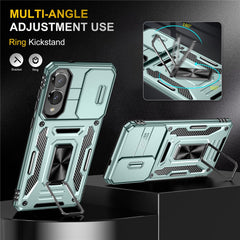 For Samsung Galaxy S25 Edge Case Kickstand Slide Lens Lid PC + TPU Drop