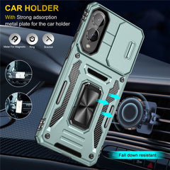 For Samsung Galaxy S25 Edge Case Kickstand Slide Lens Lid PC + TPU Drop