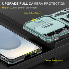 For Samsung Galaxy S25 Edge Case Kickstand Slide Lens Lid PC + TPU Drop
