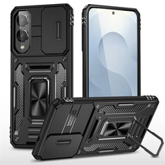 For Samsung Galaxy S25 Edge Case Kickstand Slide Lens Lid PC + TPU Drop