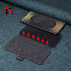 Étui portefeuille magnétique détachable DENIOR B06 pour Samsung Galaxy S24 Ultra, en cuir et TPU 