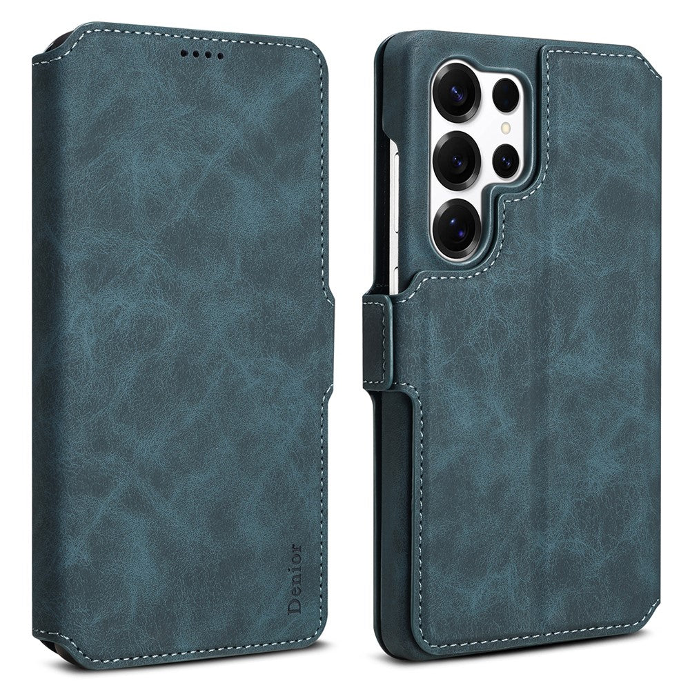 DENIOR B07 For Samsung Galaxy S24 Ultra Case Leather + PC Magnetic Detachable Wallet Phone Cover