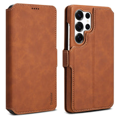 DENIOR B07 For Samsung Galaxy S25 Ultra Case Leather + PC Magnetic Detachable Wallet Phone Cover