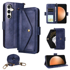 Étui portefeuille en cuir avec fermeture magnétique et bandoulière pour Samsung Galaxy S25 FE 