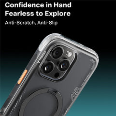 TORRAS Ostand Q3 Air Series For iPhone 16 Pro Magnetic Case Kickstand TPU PC Phone Back Cover