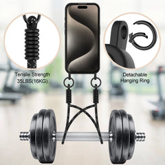 For iPhone 16 Pro Liquid Silicone Case  Phone Back Cover with Card Holder and Short Strap