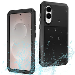 For Samsung Galaxy S25 Edge Case Silicone + Metal Phone Cover with Tempered Glass Screen Protector