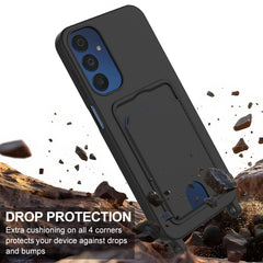 For Samsung Galaxy S23 FE Liquid Silicone Case  Phone Back Cover with Card Holder and Short Strap