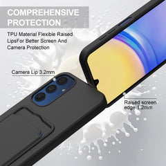 For Samsung Galaxy S23 FE Liquid Silicone Case  Phone Back Cover with Card Holder and Short Strap