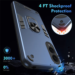 For Samsung Galaxy S25 Edge Case PC + TPU Drop Defend Phone Cover with Ring Kickstand