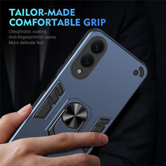 For Samsung Galaxy S25 Edge Case PC + TPU Drop Defend Phone Cover with Ring Kickstand