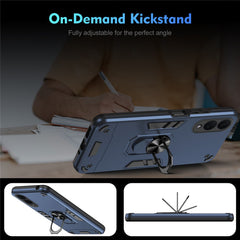 For Samsung Galaxy S25 Edge Case PC + TPU Drop Defend Phone Cover with Ring Kickstand