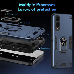 For Samsung Galaxy S25 Edge Case PC + TPU Drop Defend Phone Cover with Ring Kickstand