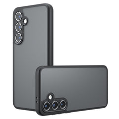 For Samsung Galaxy S25 Case Skin-Touch TPU + PC Matte Phone Shell, Transparent Black