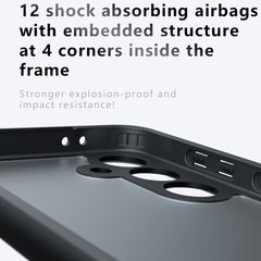 For Samsung Galaxy S25 Case Skin-Touch TPU + PC Matte Phone Shell, Transparent Black