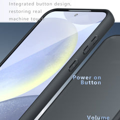 For Samsung Galaxy S25 Case Skin-Touch TPU + PC Matte Phone Shell, Transparent Black