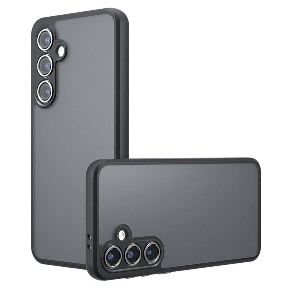 For Samsung Galaxy S25+ Case Skin-Touch TPU + PC Matte Phone Shell, Transparent Black