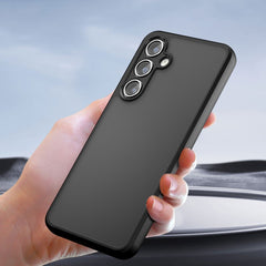 For Samsung Galaxy S25+ Case Skin-Touch TPU + PC Matte Phone Shell, Transparent Black