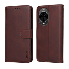 Étui portefeuille en cuir PU pour Huawei Nova 14 5G, housse de protection avec support et verre trempé, ENKAY HAT PRINCE 