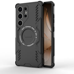 For Samsung Galaxy S25 Ultra Magnetic Case WANLONFENG DJ Series PC TPU Phone Cover with 2Pcs Tempered Glass Film