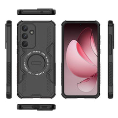 Für Samsung Galaxy S25 FE Magnethülle WANLONFENG DJ-Serie PC TPU-Telefonabdeckung mit 2 Stück gehärteter Glasfolie 