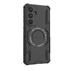 Für Samsung Galaxy S25 FE Magnethülle WANLONFENG DJ-Serie PC TPU-Telefonabdeckung mit 2 Stück gehärteter Glasfolie 