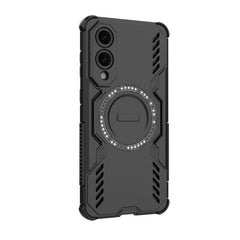 For Samsung Galaxy S25 Edge Magnetic Case WANLONFENG DJ Series PC TPU Phone Cover with 2Pcs Tempered Glass Film