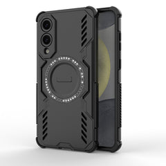 For Samsung Galaxy S25 Edge Magnetic Case WANLONFENG DJ Series PC TPU Phone Cover with 2Pcs Tempered Glass Film