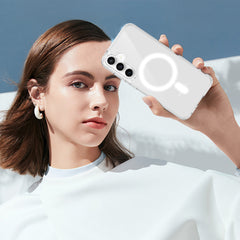 For Samsung Galaxy S25 FE Clear Phone Case Compatible with MagSafe TPU+Acrylic Back Cover