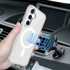 For Samsung Galaxy S25 FE Clear Phone Case Compatible with MagSafe TPU+Acrylic Back Cover