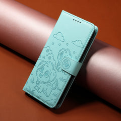 For Samsung Galaxy S25 FE Case RFID Blocking Imprinted Dog Pattern PU Leather Phone Cover with Wrist Strap
