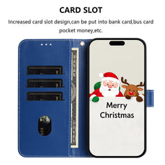 For Samsung Galaxy S25 Ultra Wallet Case Christmas Pattern Printing Leather Phone Cover with Lanyard