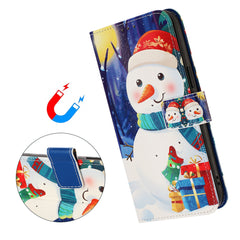 For Samsung Galaxy S25 Ultra Wallet Case Christmas Pattern Printing Leather Phone Cover with Lanyard