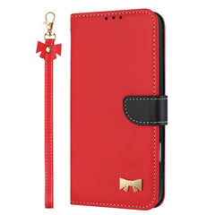 For Samsung Galaxy S25 FE Case Bowknot Decor Wallet Leather Phone Cover with Wrist Strap