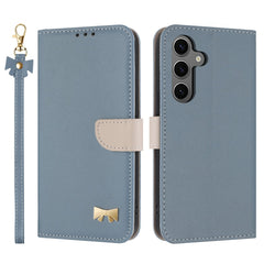For Samsung Galaxy S25 FE Case Bowknot Decor Wallet Leather Phone Cover with Wrist Strap