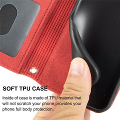 For Samsung Galaxy S25 FE Case Wallet Skin-Touch Leather Imprinted Phone Cover with Wrist Strap