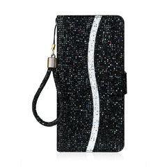 For Samsung Galaxy S25 FE Case PU Leather Wallet Card Slots Glitter Phone Cover