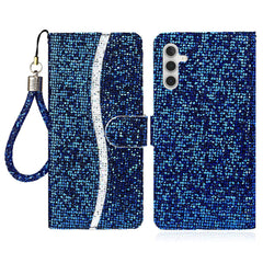 For Samsung Galaxy S25 FE Case PU Leather Wallet Card Slots Glitter Phone Cover