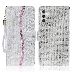 For Samsung Galaxy S25 FE Case PU Leather Wallet Card Slots Glitter Phone Cover