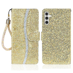 For Samsung Galaxy S25 FE Case PU Leather Wallet Card Slots Glitter Phone Cover