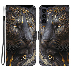 For Samsung Galaxy S25 FE Leather Case Stand Wallet Pattern Printing Phone Cover with Wrist Strap