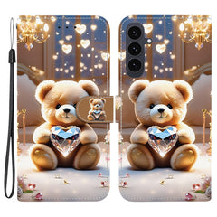 For Samsung Galaxy S25 FE Leather Case Stand Wallet Pattern Printing Phone Cover with Wrist Strap
