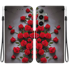 For Samsung Galaxy S25  /  S24 Leather Case Stand Wallet Pattern Printing Phone Cover with Wrist Strap