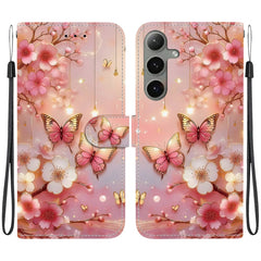 For Samsung Galaxy S25  /  S24 Leather Case Stand Wallet Pattern Printing Phone Cover with Wrist Strap