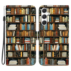 For Samsung Galaxy S25+  /  S24+ Leather Case Stand Wallet Pattern Printing Phone Cover with Wrist Strap