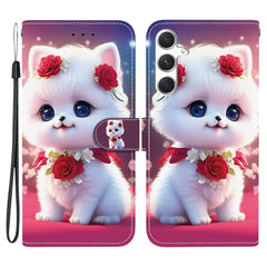 For Samsung Galaxy S25+  /  S24+ Leather Case Stand Wallet Pattern Printing Phone Cover with Wrist Strap