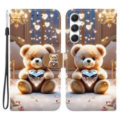 For Samsung Galaxy S25+  /  S24+ Leather Case Stand Wallet Pattern Printing Phone Cover with Wrist Strap