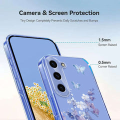 For Samsung Galaxy S24 Case Butterfly Floral Pattern Printing TPU Phone Back Cover
